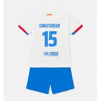 Barcelona Andreas Christensen #15 Bortedraktsett Barn 2023-24 Kortermet (+ Korte bukser)